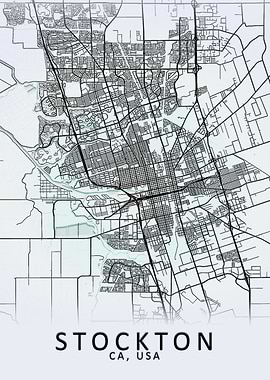 Stockton CA USA City Map