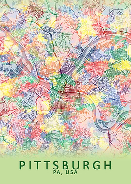 Pittsburgh PA USA City Map