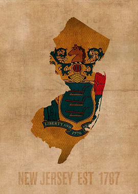 New Jersey State Flag Map
