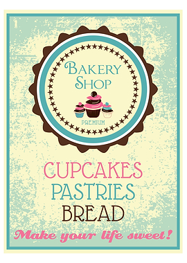 Vintage cupcake poster