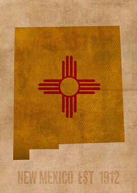 New Mexico State Flag Map