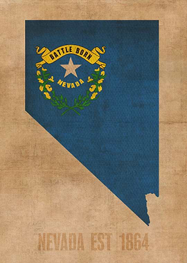 Nevada State Flag Map