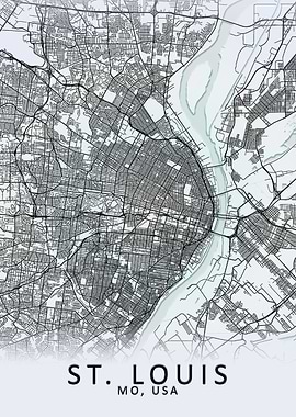 St Louis MO USA City Map