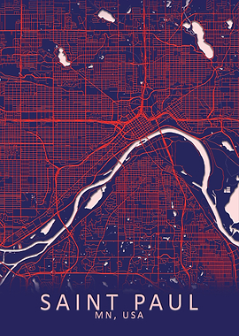 Saint Paul MN USA City Map