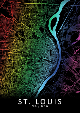 St Louis MO USA City Map