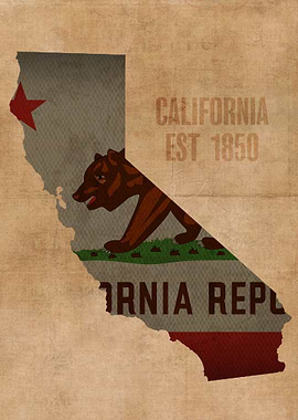 California State Flag Map