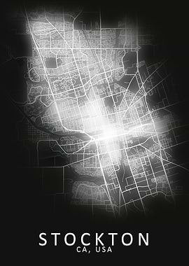 Stockton CA USA City Map
