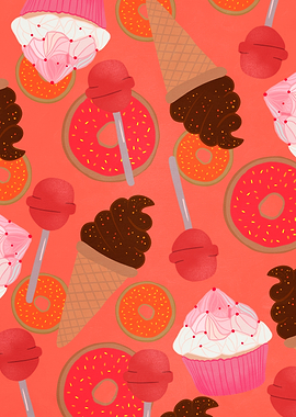 Fast food decor pattern V
