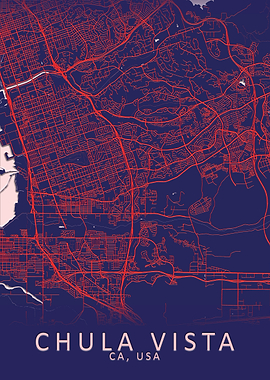Chula Vista USA City Map