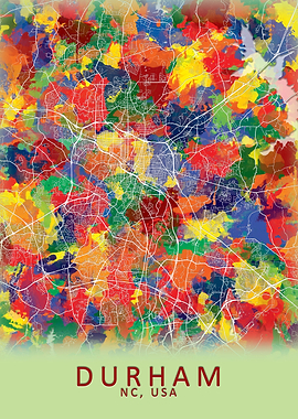 Durham NC USA City Map