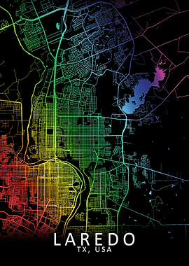 Laredo TX USA City Map