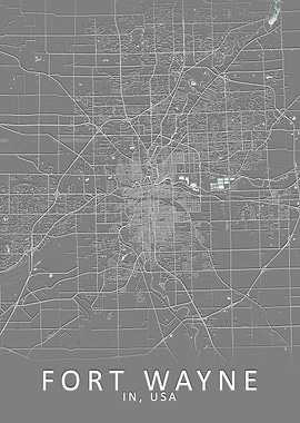 Fort Wayne IN USA City Map