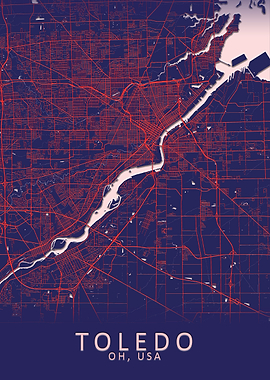 Toledo OH USA City Map