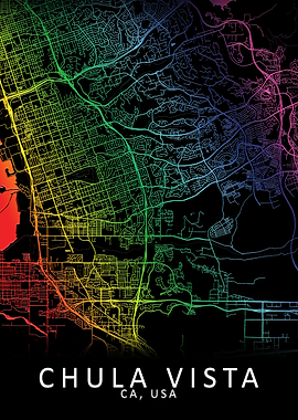 Chula Vista USA City Map