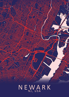 Newark NJ USA City Map