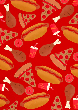 Fast food decor patternIII