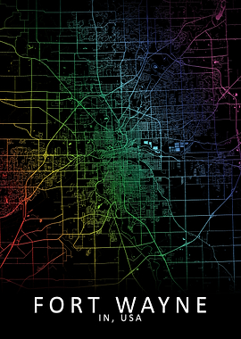 Fort Wayne IN USA City Map