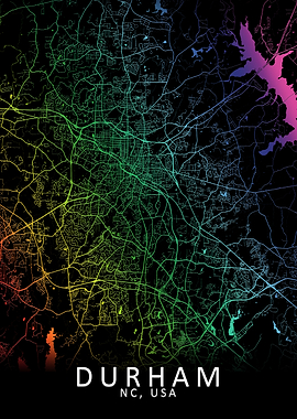 Durham NC USA City Map