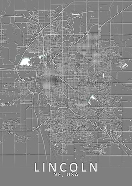 Lincoln NE USA City Map
