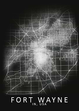 Fort Wayne IN USA City Map