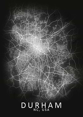 Durham NC USA City Map