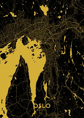 Oslo map gold