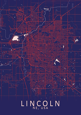 Lincoln NE USA City Map
