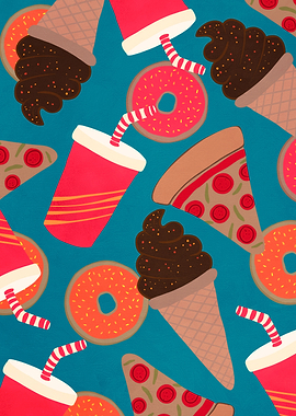 Fast food decor patternVI