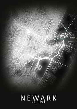 Newark NJ USA City Map