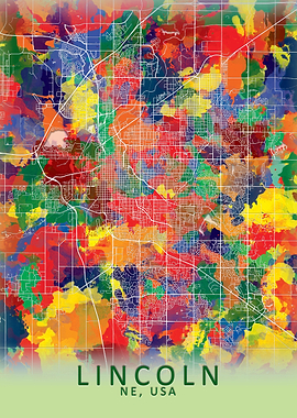 Lincoln NE USA City Map