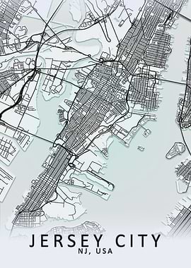 Jersey City USA City Map