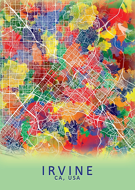 Irvine CA USA City Map