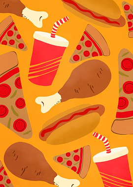 Fast food decor patternIV