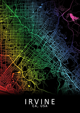 Irvine CA USA City Map
