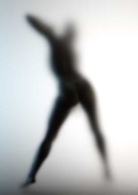 Behind the frosted glass