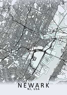 Newark NJ USA City Map