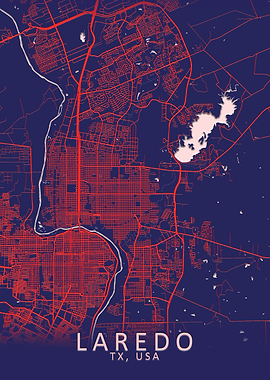 Laredo TX USA City Map