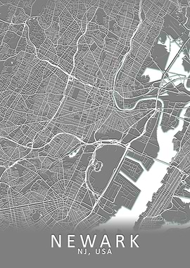Newark NJ USA City Map