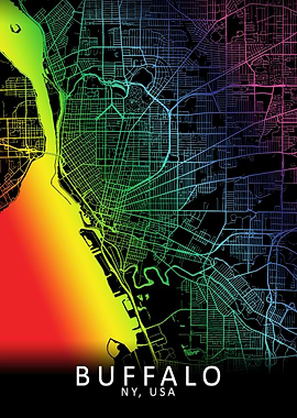 Buffalo NY USA City Map