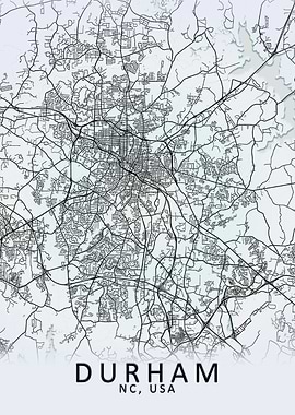 Durham NC USA City Map