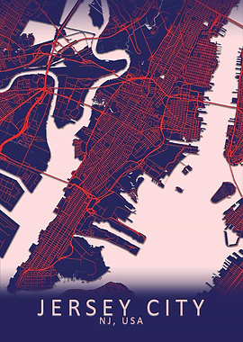 Jersey City USA City Map