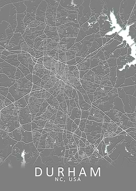 Durham NC USA City Map