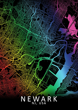 Newark NJ USA City Map