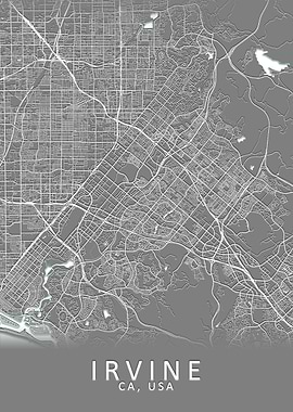 Irvine CA USA City Map