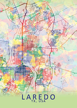 Laredo TX USA City Map