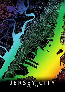 Jersey City USA City Map