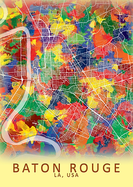 Baton Rouge USA City Map