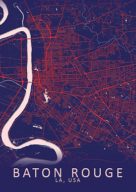 Baton Rouge USA City Map