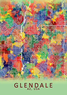 Glendale AZ USA City Map
