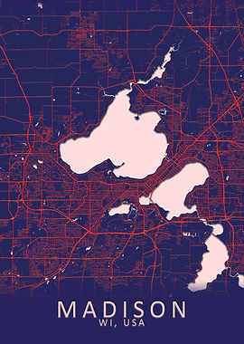 Madison WI USA City Map